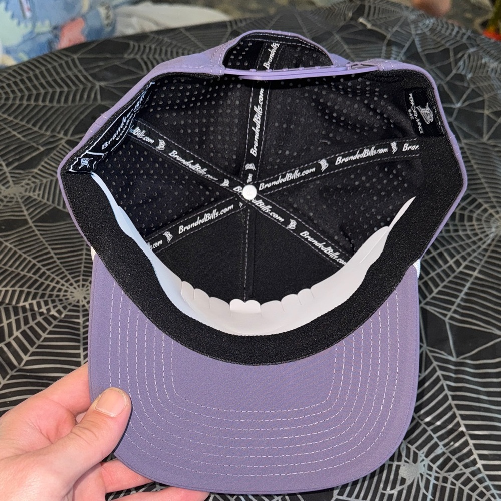 Purple Blank Branded Bills SnapBack W/ White Roped Brim - Picture 3 of 4